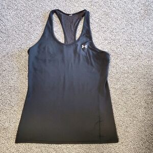 Under Armour Athletic Racerback Tank Top Sleeveless Breathable  Black Womens